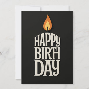Cartão de Aniversário de Chamada de Vela Minimalis