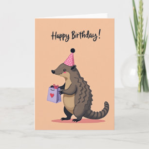Cartão de Aniversário de Chapéu de Bolinhas