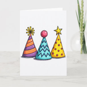 Cartão de Aniversário de Chapéus Alegres