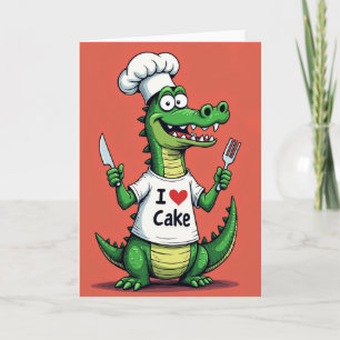 Cartão de Aniversário de Chef Réptil