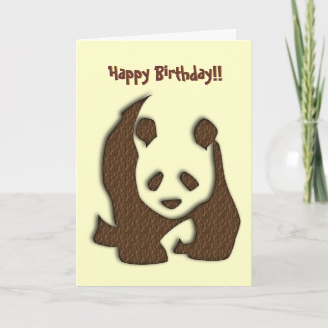 Cartão de aniversário de Chocolate Panda (Frente)