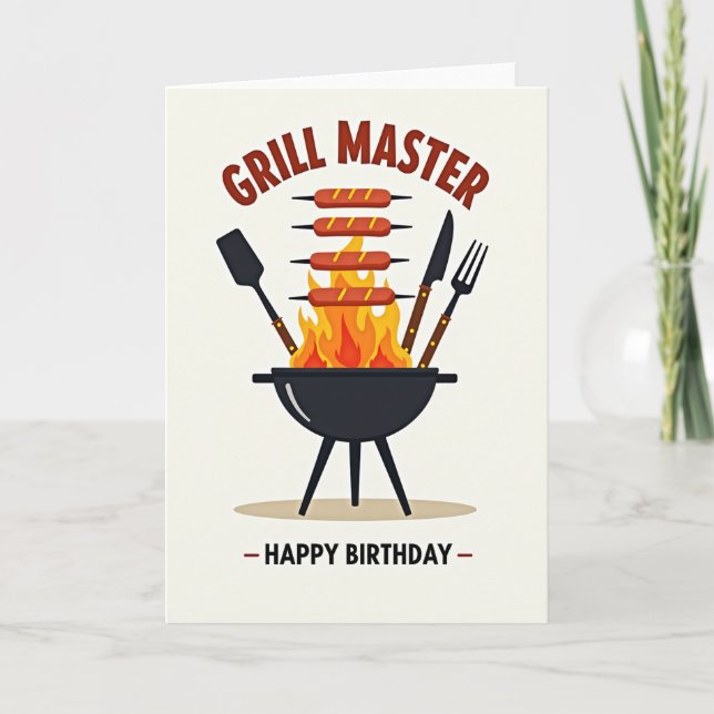Cartão de Aniversário de Churrasco (Frente)