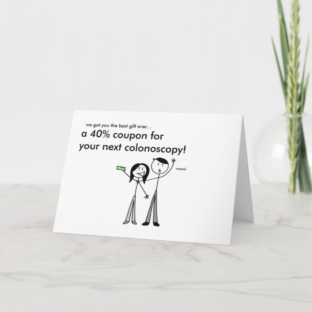 Cartão de Aniversário de Colonoscopia (Frente)