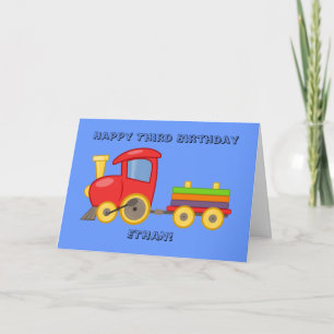 Cartão de Aniversário de Comboio Personalizado