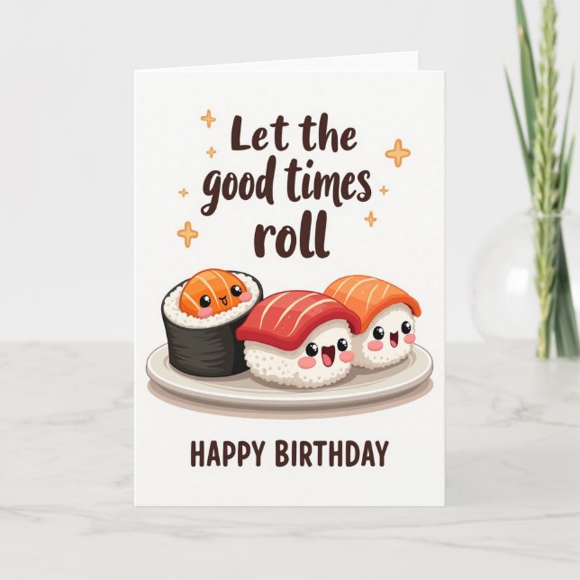 Cartão de aniversário de comida fofa (Frente)