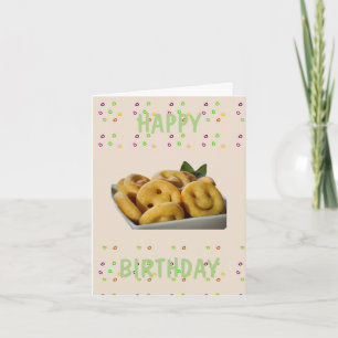 Cartão de aniversário de Comida sorridente