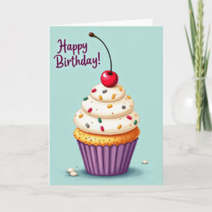 Cartão de Aniversário de Confeitaria Coberta