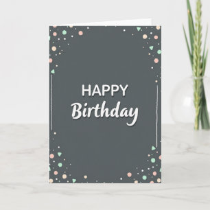 Cartão de Aniversário de Confetes Minimalista