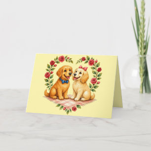 Cartão de Aniversário de Cônjuge com Cachorros Fof