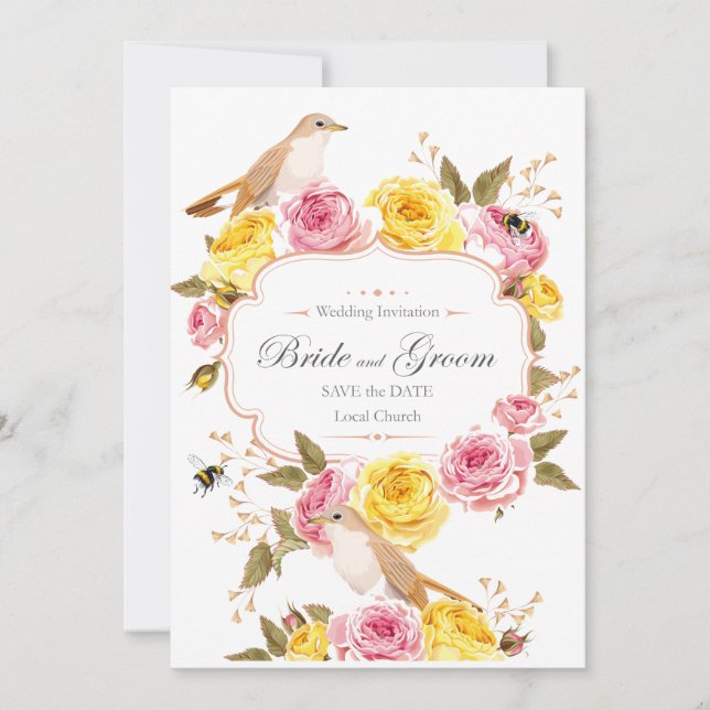 cartão de aniversário de convite de casamento (Frente)