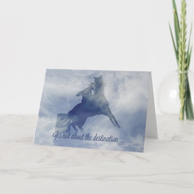 Cartão de aniversário de corrida de barril (Frente)