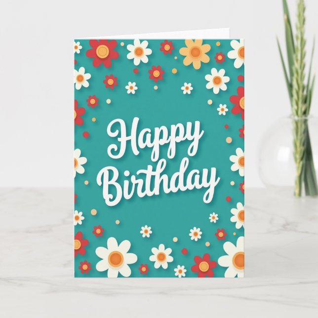 Cartão de Aniversário de Corte de Papel (Frente)
