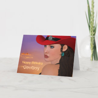 Cartão de Aniversário de Cowboy Personalizado