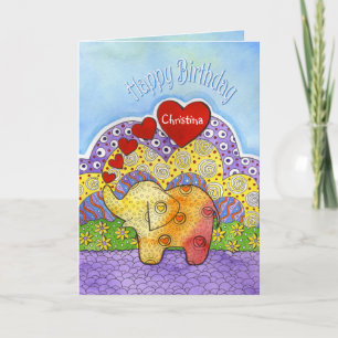 Cartão de Aniversário de Criança de Elefante Whims