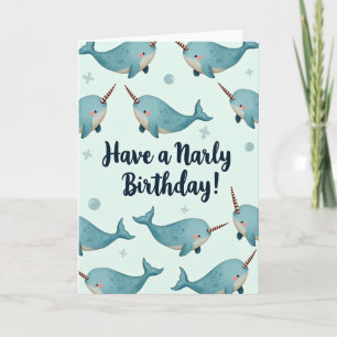 Cartão de Aniversário de Criatura Aqua Doce