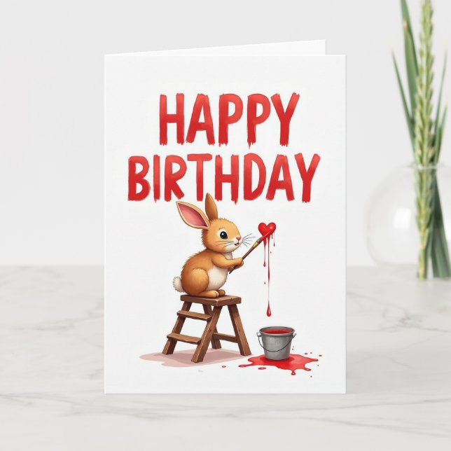Cartão de Aniversário de Criatura Artística (Frente)
