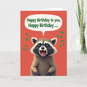 Cartão de Aniversário de Criatura de Desenho Anima