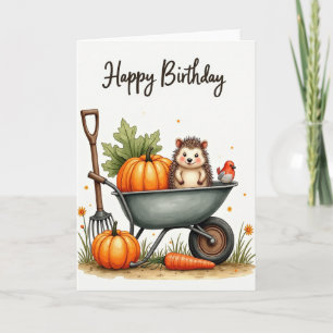 Cartão de Aniversário de Criatura Outonal