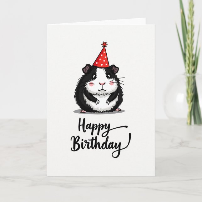 Cartão de Aniversário de Criatura Tímida (Frente)