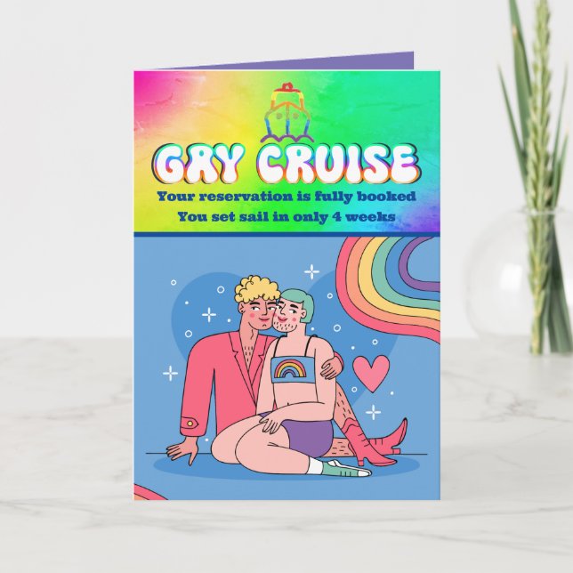 Cartão de Aniversário de Cruzeiro de Gay brincadei (Frente)