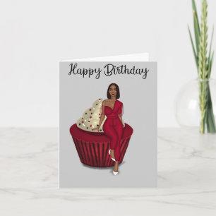 cartão de aniversário de cupcake