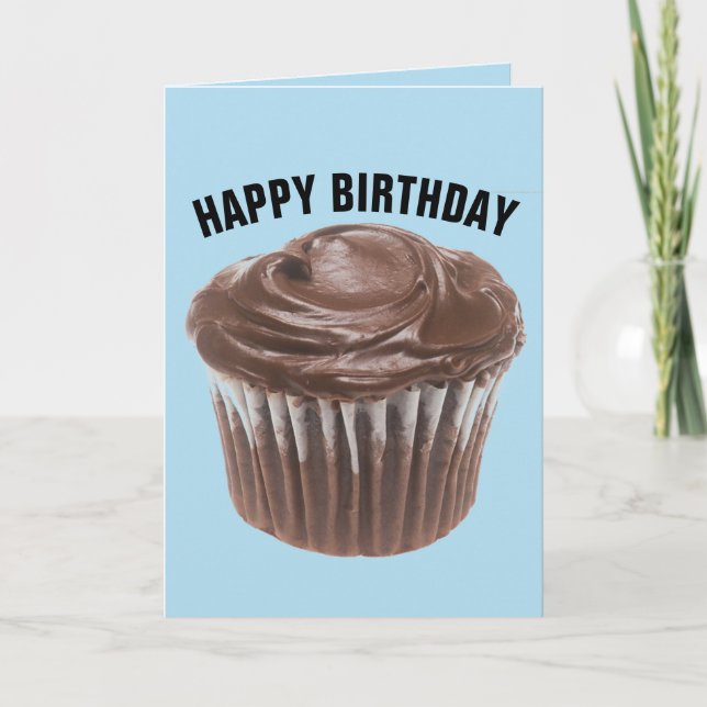 CARTÃO DE ANIVERSÁRIO DE CUPCAKE DE CHOCOLATE (Frente)