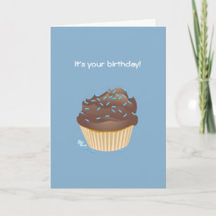 Cartão de aniversário de Cupcake de chocolate
