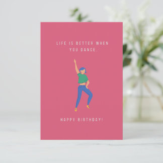 Cartão de aniversário de dança