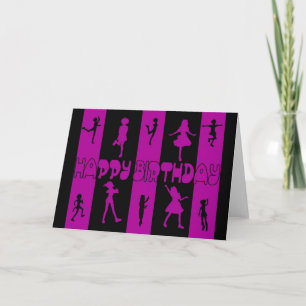 cartão de aniversário de dança da silhueta