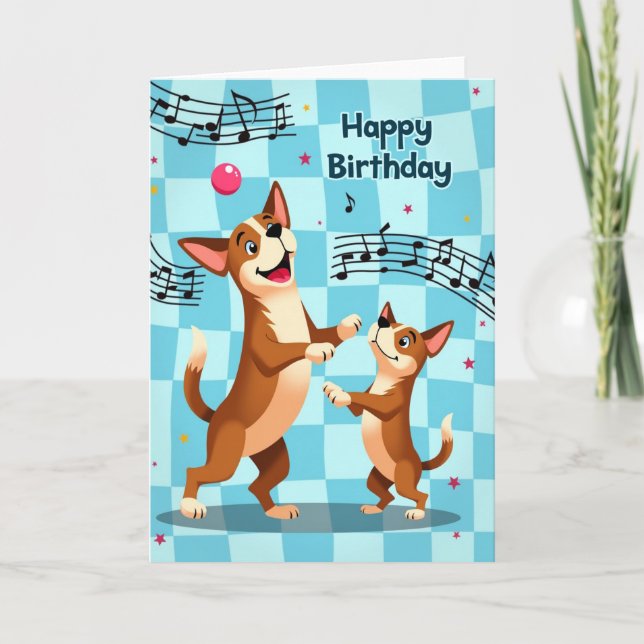 Cartão de Aniversário de Dança Doce (Frente)