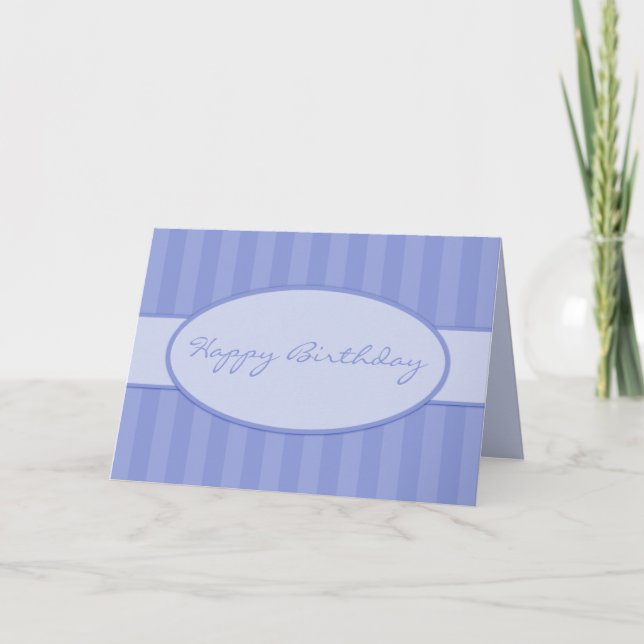 Cartão de Aniversário de Deco Azul (Frente)