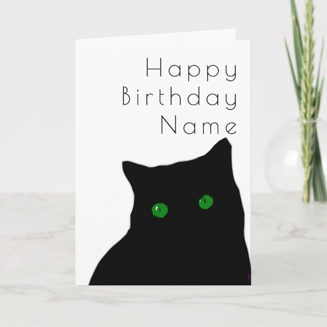 Cartão de Aniversário de Deco de Arte de Gato Pret (Frente)
