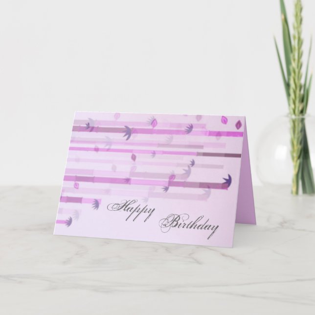 Cartão de Aniversário de Deco Rosa (Frente)
