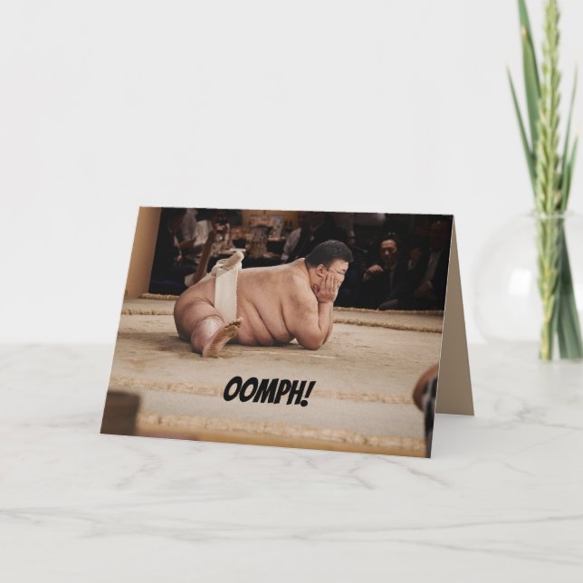 CARTÃO DE ANIVERSÁRIO DE DEFEAMENTO DE SUMO (Frente)