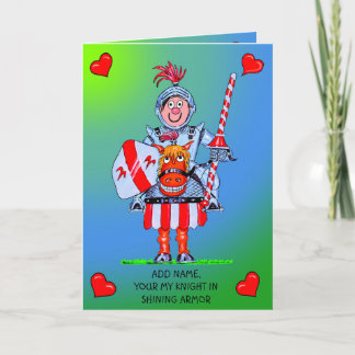 Cartão de aniversário de desenho animado cavaleiro