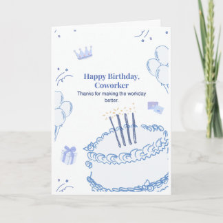 Cartão de Aniversário de Desenho de Bolo para Cole