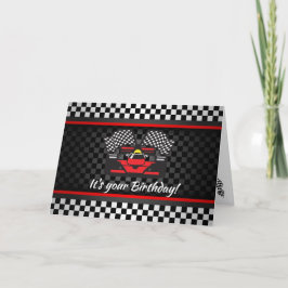 Cartão de Aniversário de Design de Carro de Corrid