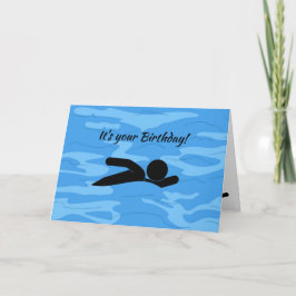 Cartão de Aniversário de Design de Esportes Aquáti