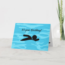 Cartão de Aniversário de Design de Esportes Aquáti