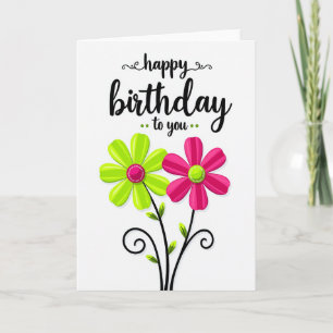 Cartão de Aniversário de Design Elegante