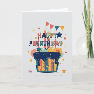 cartão de aniversário de design simples