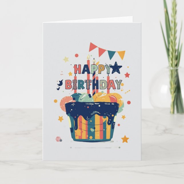 cartão de aniversário de design simples (Frente)