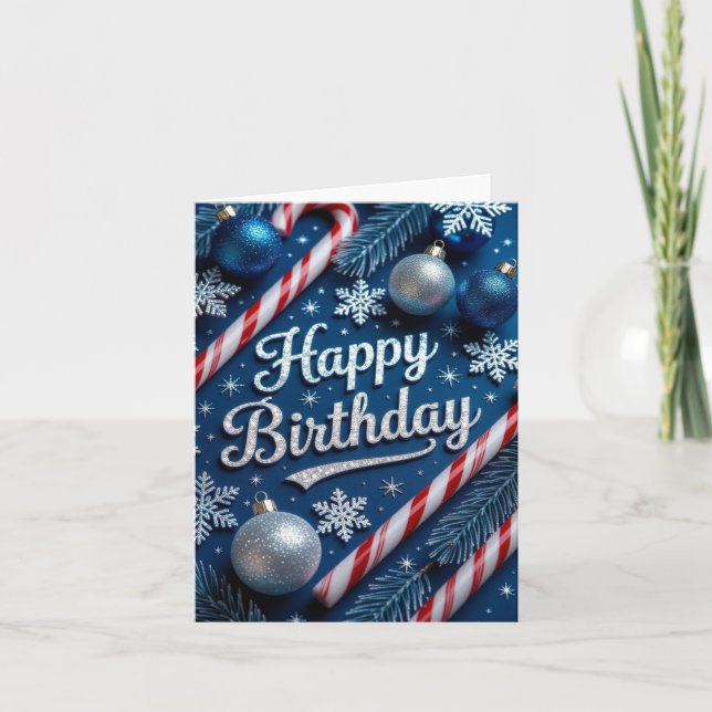 Cartão de aniversário de dezembro, Cartão de anive (Frente)