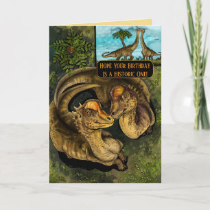 Cartão de Aniversário de Dinossauro Pré-Histórico
