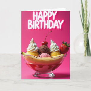Cartão de Aniversário de Doce Cremoso