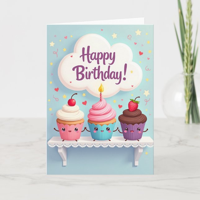 Cartão de Aniversário de Doce Massa (Frente)