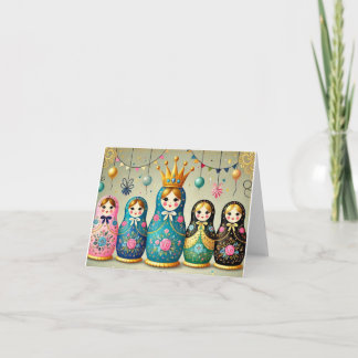 Cartão de Aniversário de Doll Russa