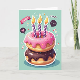 Cartão de Aniversário de Donut Doce