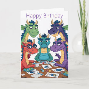Cartão de Aniversário de Dragão Engraçado