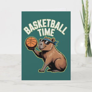 Cartão de Aniversário de Esportes Capivara Hora do